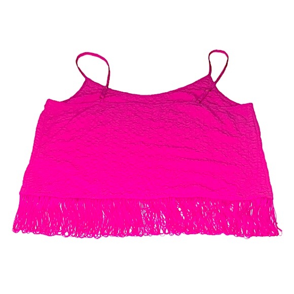 Lilly Pulitzer Neem Berry Sangria Strappy Fringe Textured Tank Top Blouse L EUC! - Picture 3 of 15